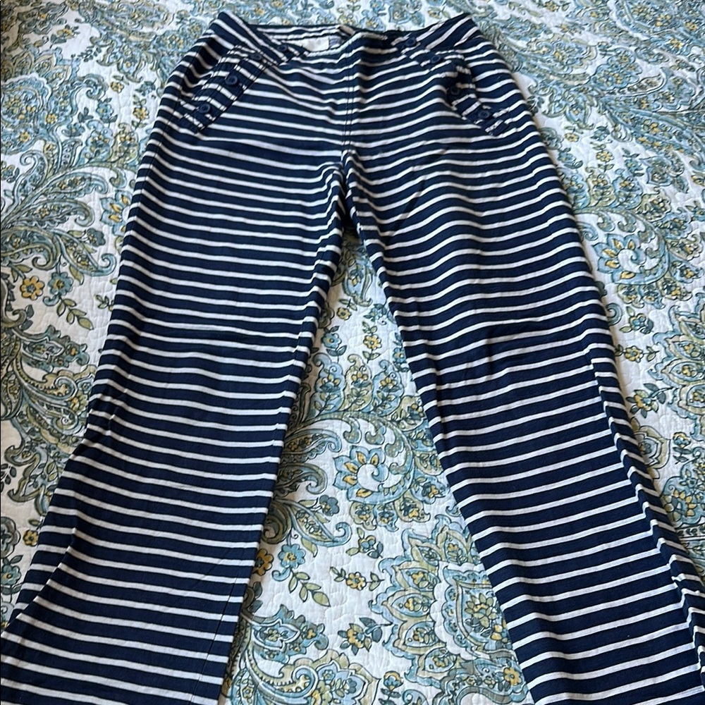 Adorable J. Crew Navy and White Striped Sailor Pants, sz 4